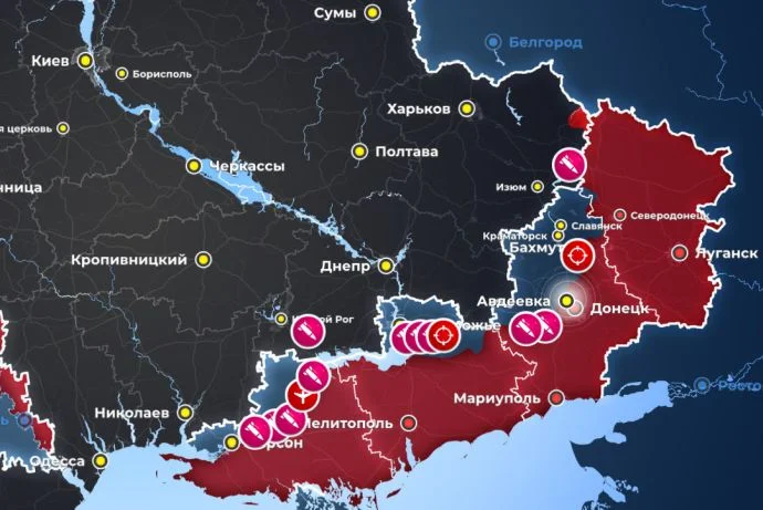 Карта боевых действий на Украине от 03.12.2023