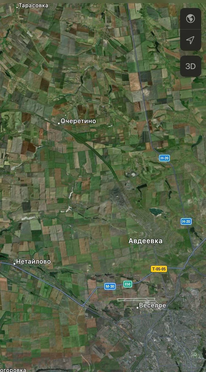 Район н.п. Красногоровка. Карта боевых действий на 03.12.2023