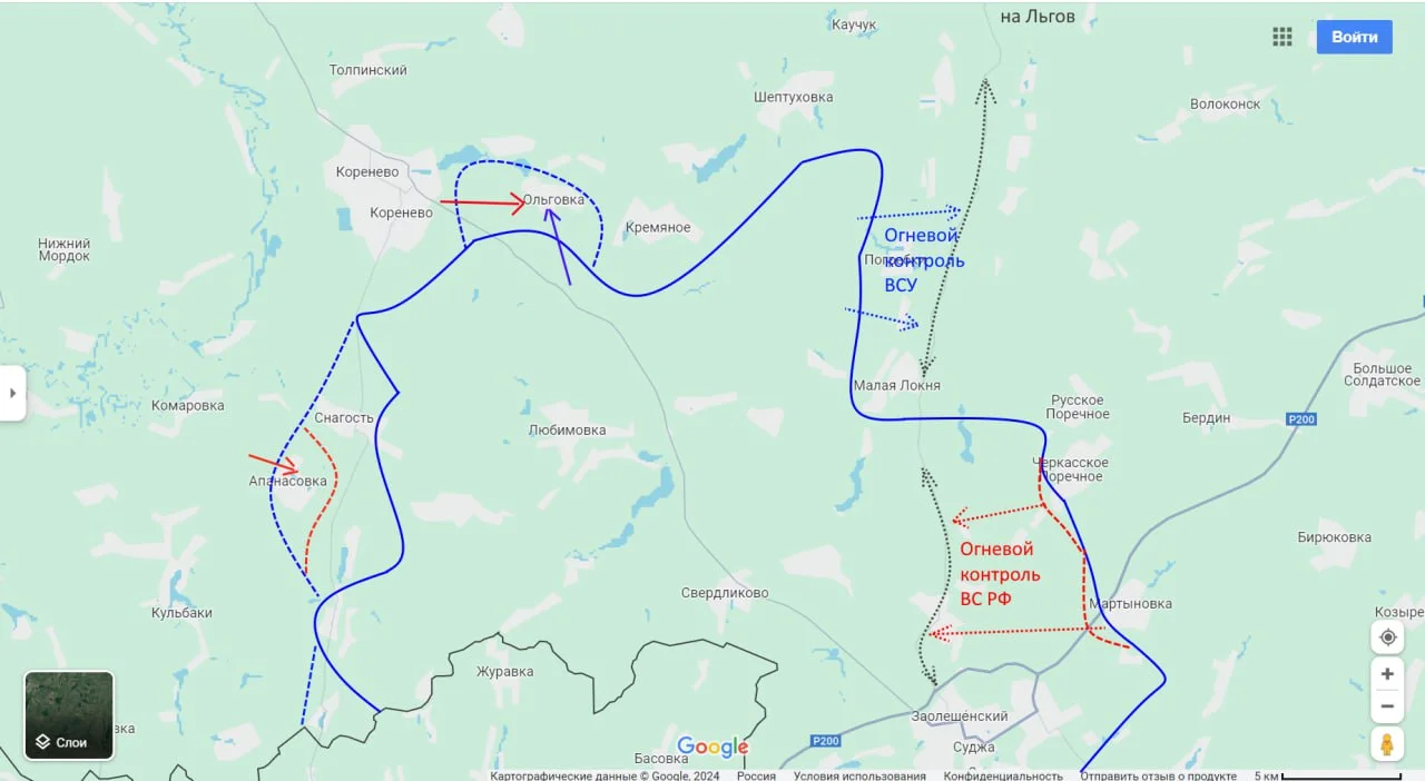 Курской область - карта боевых действий