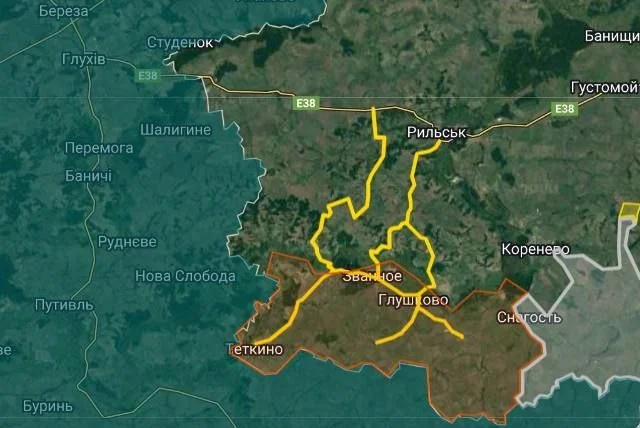 Карта уничтожения третьего моста в Курской области