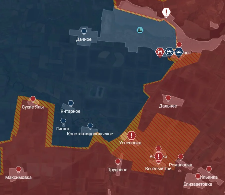 Кураховское направление - карта боевых действий