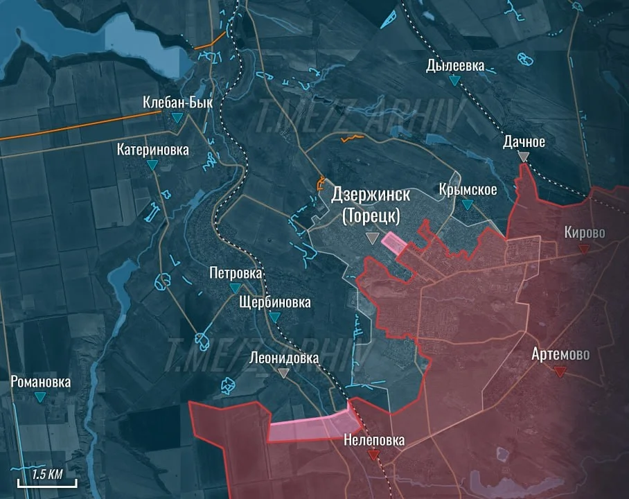 Торецкое направление - карта боевых действий