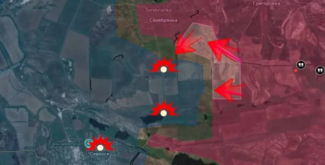 Северское направление - Карта боевых действий на 24.08.2025