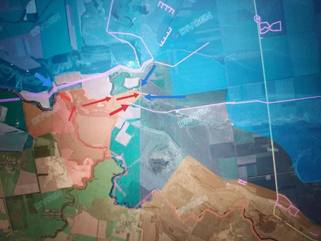 Днепропетровское направление - Карта боевых действий на 24.08.2025